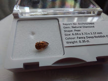 Load image into Gallery viewer, 0.35 Fancy Deep Reddish Orange Diamond