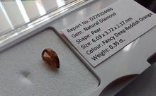 Load image into Gallery viewer, 0.35 Fancy Deep Reddish Orange Diamond