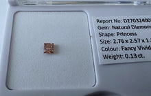 Load image into Gallery viewer, 0.13ct AUSTRALIAN FANCY VIVID PINK DIAMOND