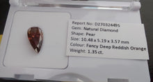 Load image into Gallery viewer, 1.35ct Fancy Deep Reddish Orange Diamond Australia
