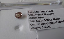 Load image into Gallery viewer, 0.42ct Fancy Intense Purplish Pink Diamond