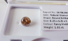 Load image into Gallery viewer, 1.01 Fancy Vivid Brownish Orangy Pink Diamond