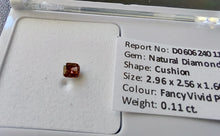 Load image into Gallery viewer, 0.11ct Fancy Vivid Pinkish Red