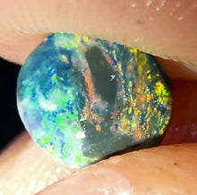 Load image into Gallery viewer, Black Opalised Yabby Button Fossil Sauron Eye