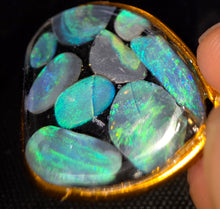 Load image into Gallery viewer, 60.10ct Huge 9x Solid Black Opal Lightning Ridge Vibrant Galaxy Polished Pendant
