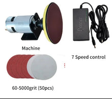 Load image into Gallery viewer, Opal Polisher Wheel Cabbing Machine Set Grinder Sander Gem Faceting 7 Speed