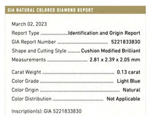 Load image into Gallery viewer, 0.13ct Blue diamond