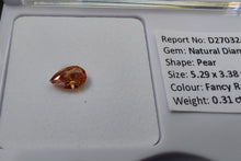 Load image into Gallery viewer, 0.31 Fancy Reddish Orange Diamond