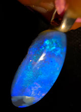 Load image into Gallery viewer, 14.02ct Huge Solid Black Opal Lightning Ridge Vibrant Galaxy Polished Pendant