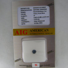 Load image into Gallery viewer, Fancy Vivid Blue Diamond 1.10ct