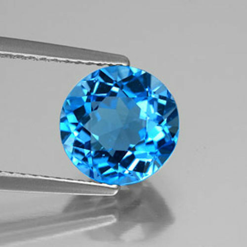 1.5 CT SUPER RARE SWISS BLUE TOPAZ || EARTH MINE || UNIQUE NATURAL OVAL SPARKLING