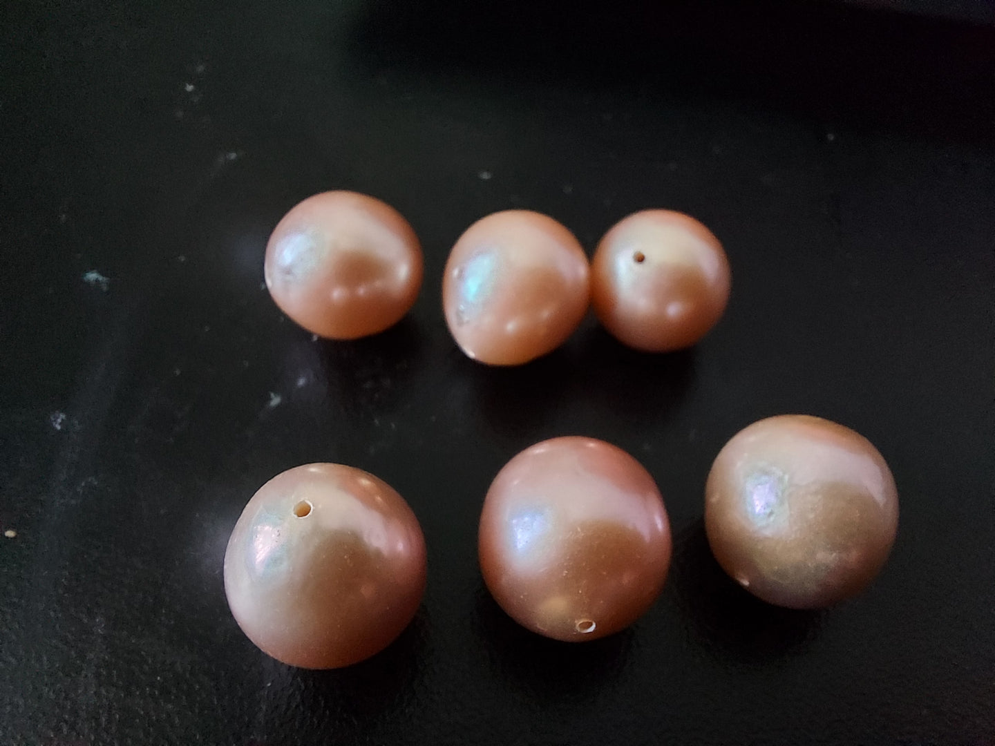 6 Orange Pink Japanese Akoya Pearl - Limanty