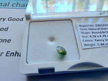 Load image into Gallery viewer, 0.44ct FANCY VIVID GREEN DIAMOND
