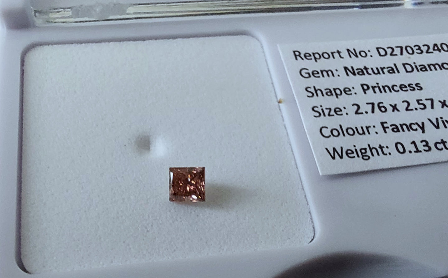 0.13ct AUSTRALIAN FANCY VIVID PINK DIAMOND