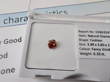 Load image into Gallery viewer, 0.33ct Fancy Vivid Reddish Orange Diamond
