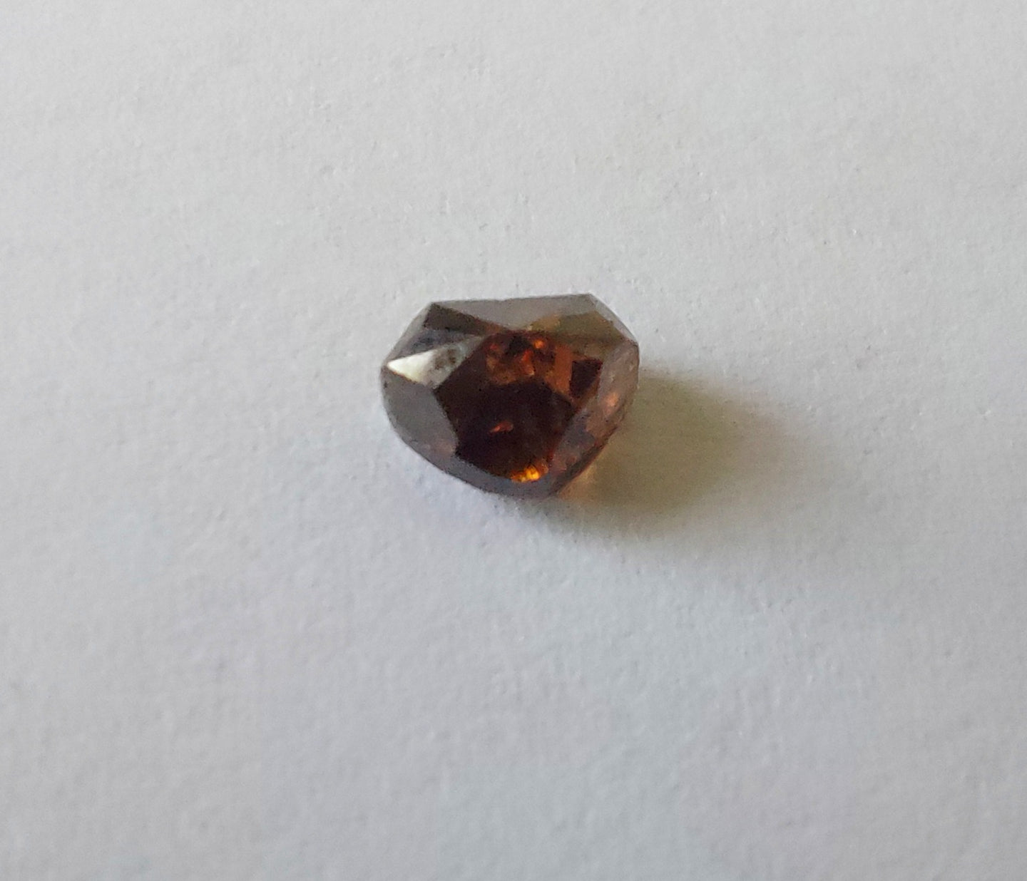 1.16ct Fancy Dark Reddish Orangy Pink diamond Heart shape