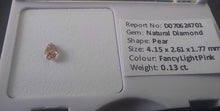 Load image into Gallery viewer, 0.13ct Fancy Light Pink Diamond Pear SI1
