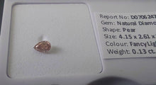 Load image into Gallery viewer, 0.13ct Fancy Light Pink Diamond Pear SI1
