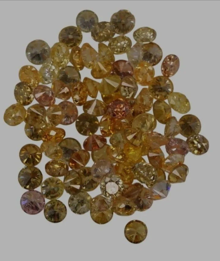 VS 0.61Ct Natural Diamond Loose Lot Fancy Yellow  Color Round Excellent 1.1mm - Limanty