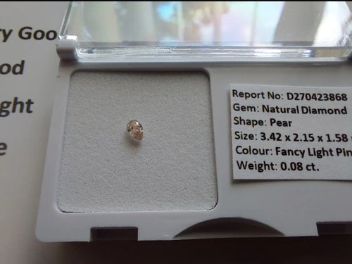 Reserved 0.08ct AUSTRALIAN PINK DIAMOND Fancy Light Pink - Limanty