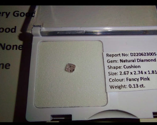 Reserved 0.13ct AUSTRALIAN PINK DIAMOND Fancy Pink - Limanty