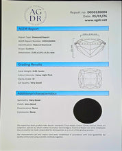 Load image into Gallery viewer, 0.05ct AUSTRALIAN Fancy Light PINK DIAMOND Cushion - Limanty
