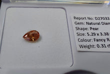 Load image into Gallery viewer, 0.31 Fancy Reddish Orange Diamond
